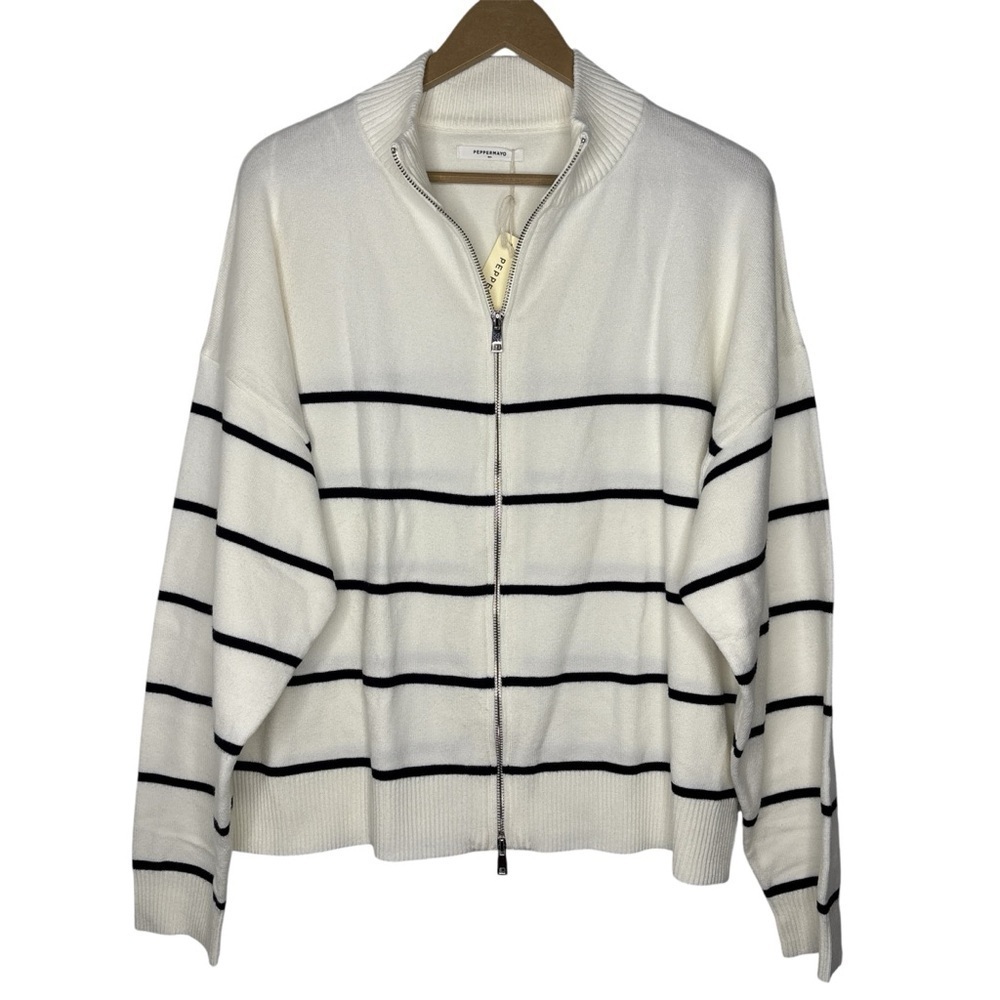 Peppermayo Kimmy Oversized Knit Cardigan | Ivory Stripe | M/L